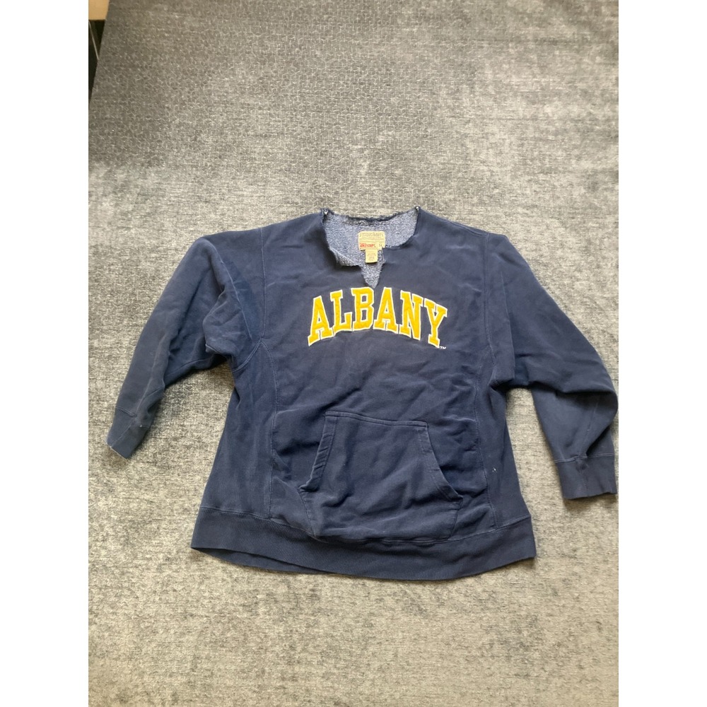 Albany Great Danes Sweatshirt Mens Medium Navy Steve & Barry's NCAA Football